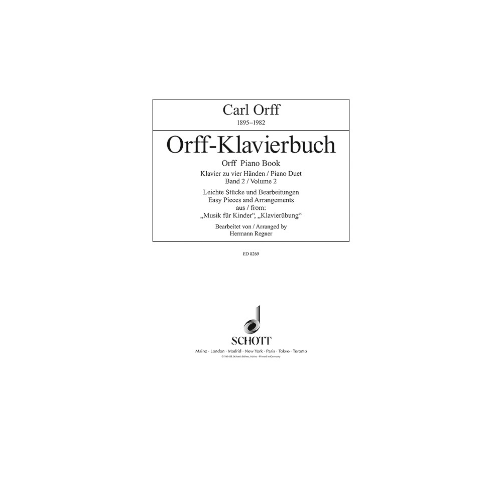 Orff, Carl - Orff Piano Book   Band 2