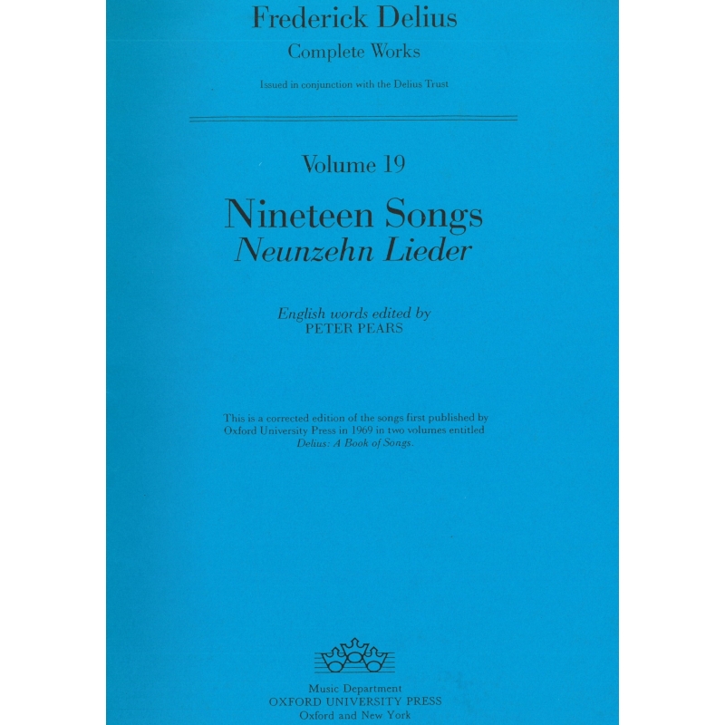 Delius, Frederick - Nineteen Songs