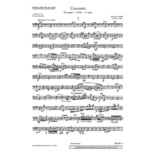 Vivaldi, Antonio - Concerto G Major  RV 298/PV 100
