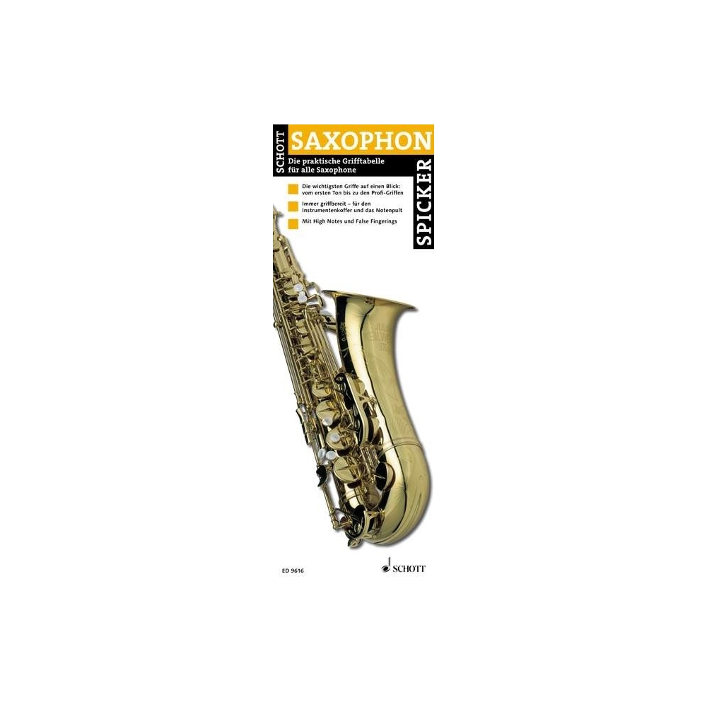 Saxophon-Spicker - Die praktische Grifftabelle für alle Saxophone