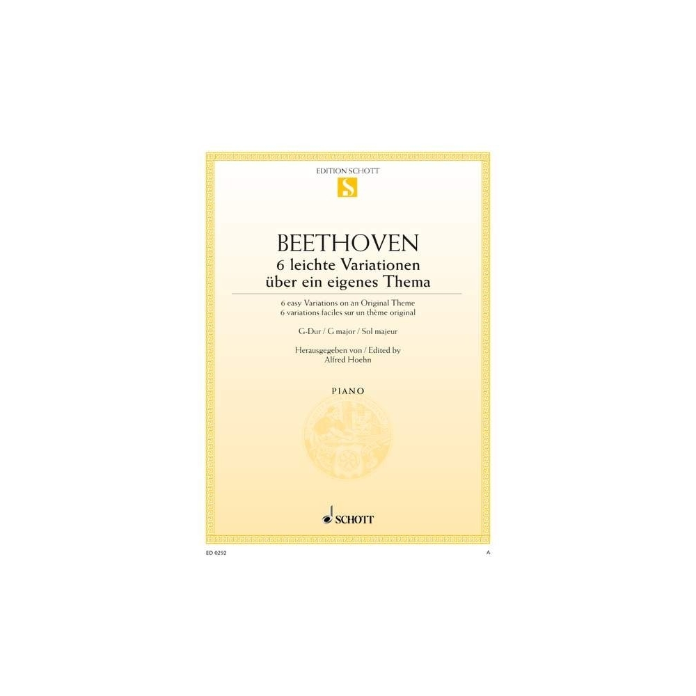 Beethoven, Ludwig van - 6 easy Variations G Major  WoO 77