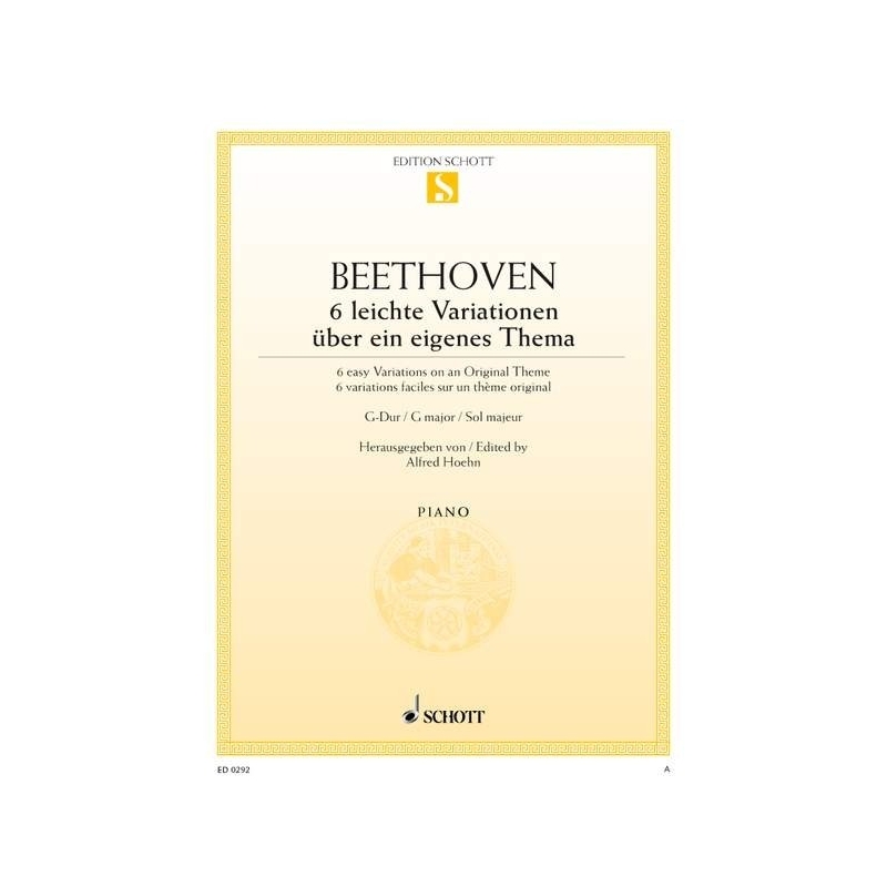 Beethoven, Ludwig van - 6 easy Variations G Major  WoO 77