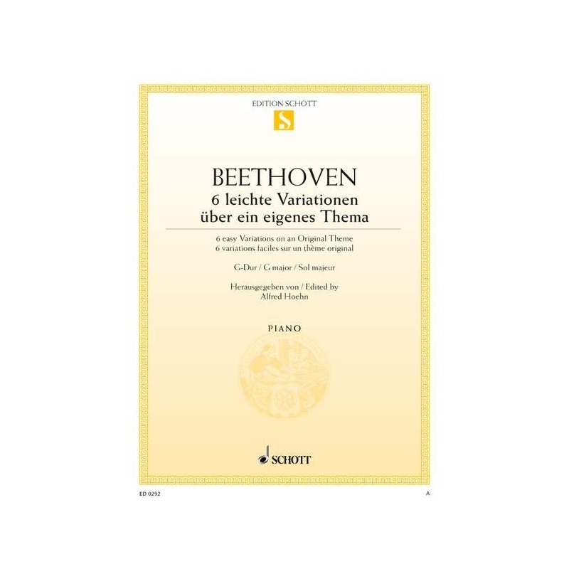 Beethoven, Ludwig van - 6 Easy Variations G major WoO 77