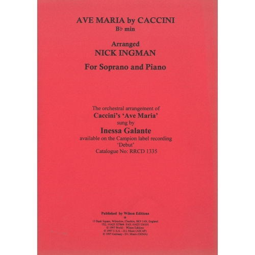 Caccini - Ave Maria (B flat...