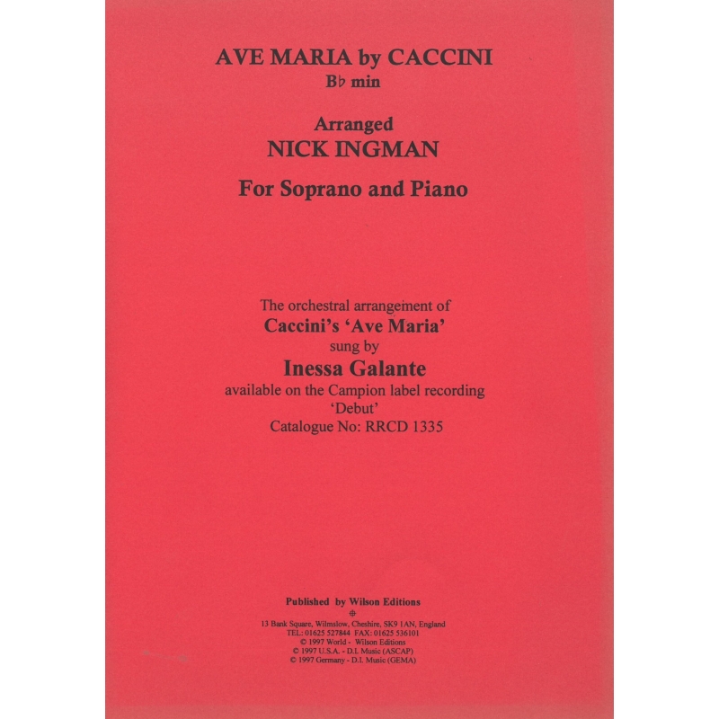 Caccini - Ave Maria (B flat minor)