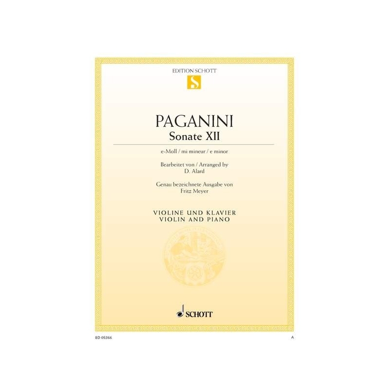 Paganini, Niccolò - Sonata No. 12 in E Minor