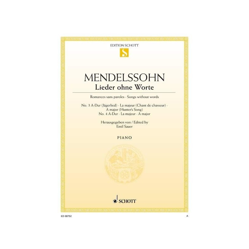 Mendelssohn Bartholdy, Felix - Songs without Words op. 19/3 and 4