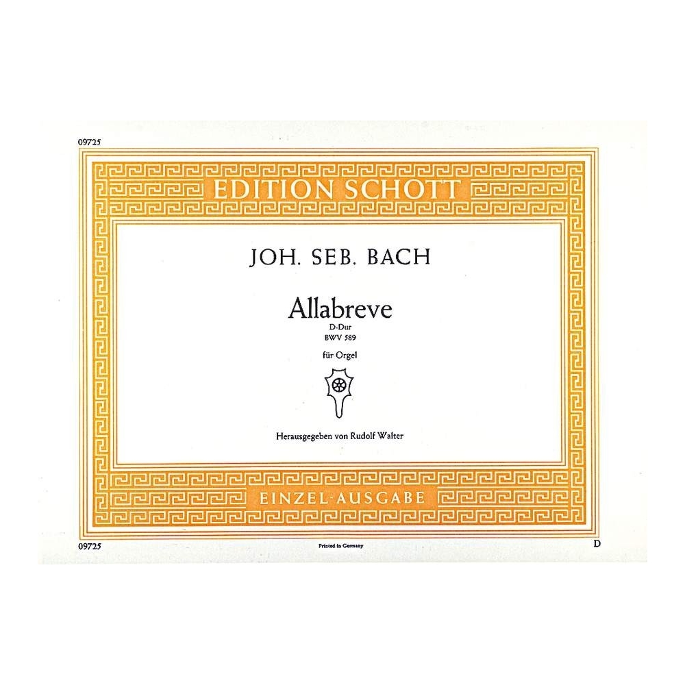 Bach, J.S - Allabreve D major BWV 589 