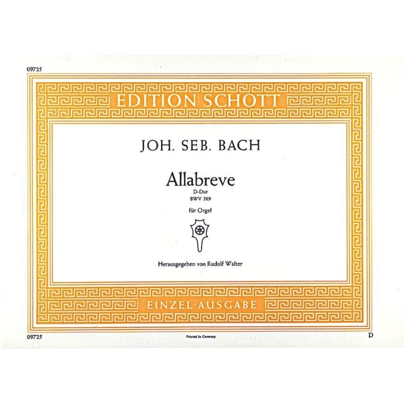 Bach, J.S - Allabreve D major BWV 589 