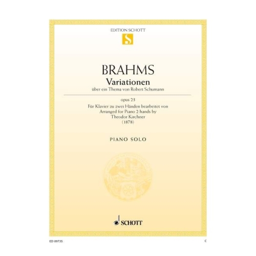 Brahms, Johannes - Variations on a theme by Robert Schumann op. 23