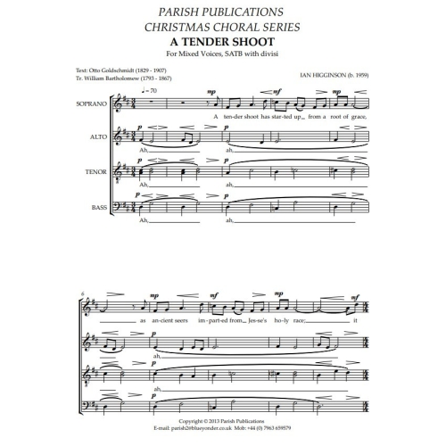 Higginson, Ian - A Tender Shoot (SATB a cappella)