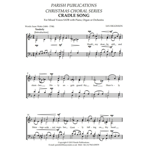 Higginson, Ian - Cradle Song (SATB & Keyboard)