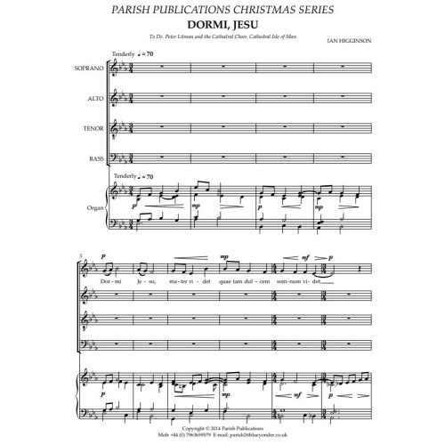 Higginson, Ian - Dormi Jesu (SATB & Keyboard)