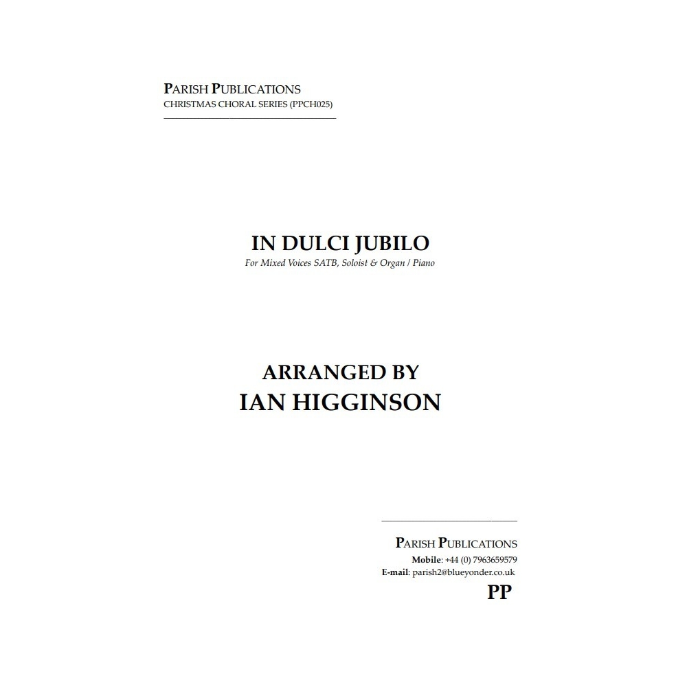 Higginson, Ian - In Dulci Jubilo (SATB & Keyboard)
