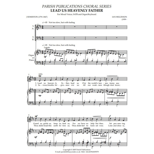 Higginson, Ian - Lead Us Heavenly Father (SATB & Keyboard)