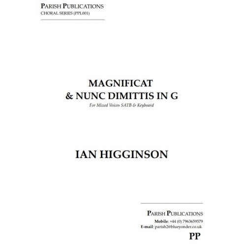 Higginson, Ian - Magnificat & Nunc Dimittis in G Major (SATB & Keyboard)