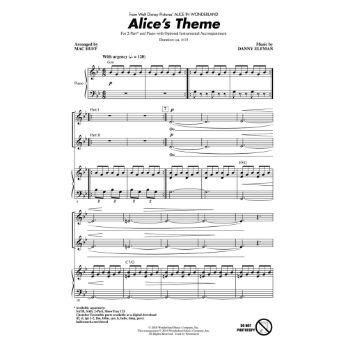 Alice's Theme: SA and Piano