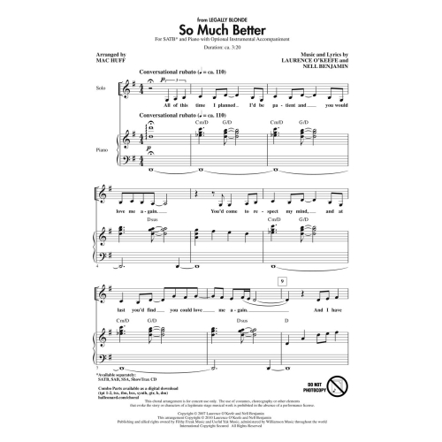 Laurence OKeefe/Nell Benjamin: So Much Better (Legally Blonde) SATB