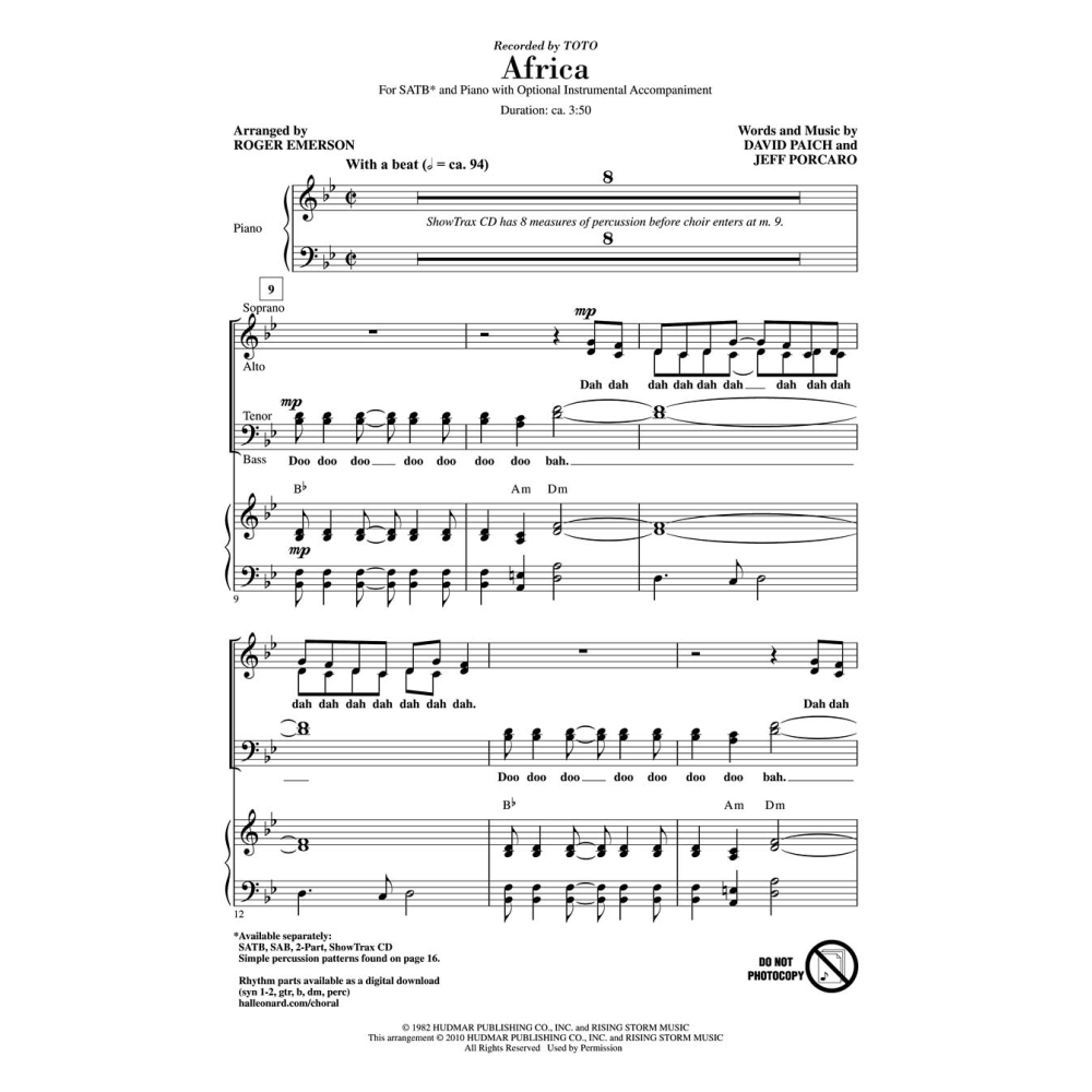 Toto: Africa (SATB)