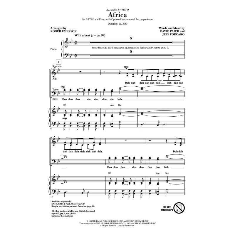 Toto: Africa (SATB)