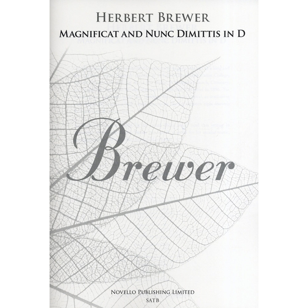 Brewer, A. Herbert - Magnificat And Nunc Dimittis In D (New Engraving)
