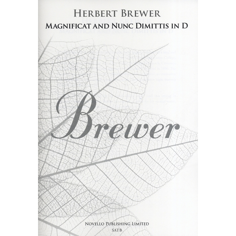 Brewer, A. Herbert - Magnificat And Nunc Dimittis In D (New Engraving)