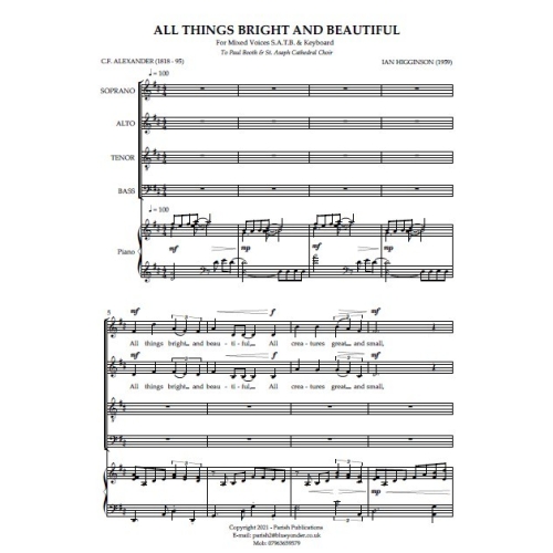 Higginson, Ian - All Things Bright and Beautiful (SATB & Keyboard)
