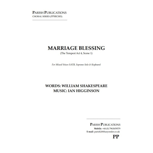 Higginson, Ian - Marriage Blessing (SATB & Keyboard)