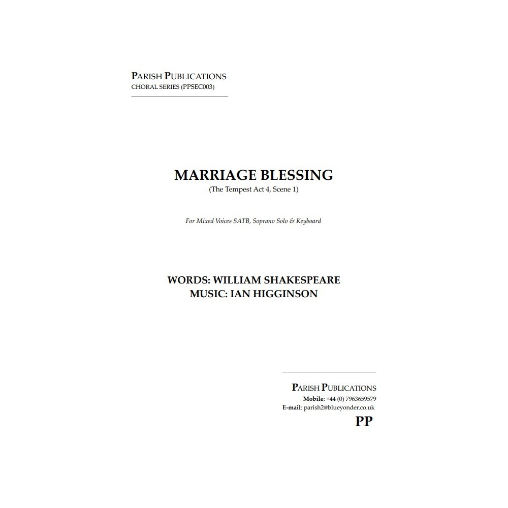 Higginson, Ian - Marriage Blessing (SATB & Keyboard)