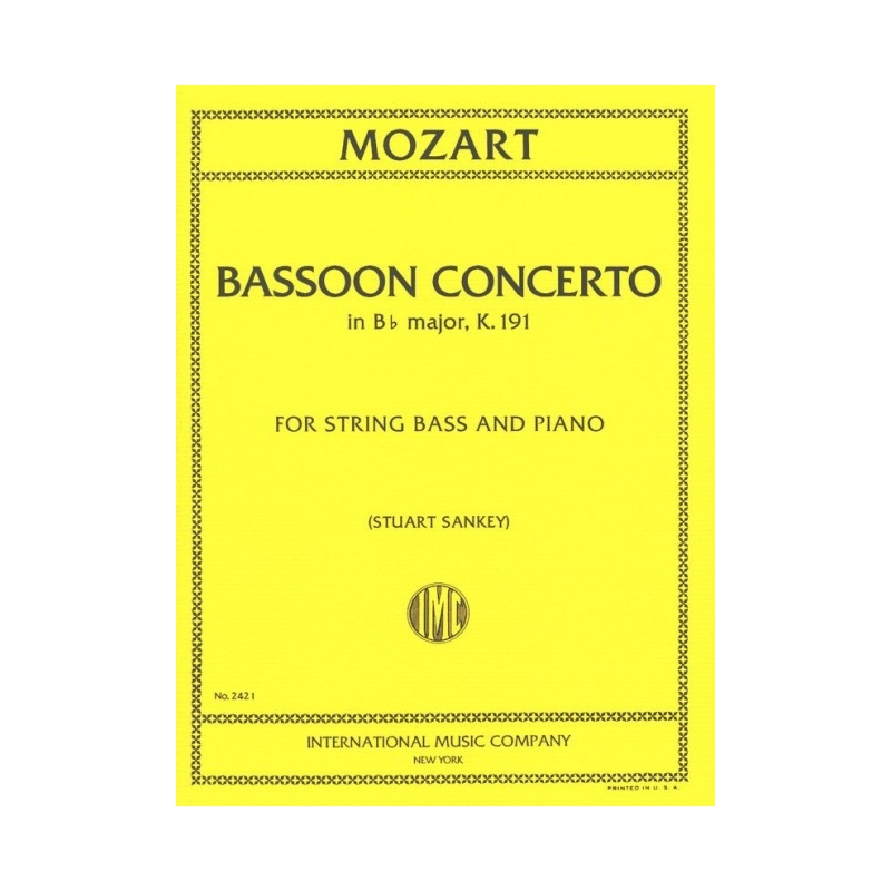 Mozart, W.A - Concerto in B flat major KV 191 arr. for Double Bass and Piano