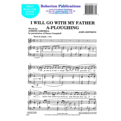 Jeffreys - I Will Go with My Father a-Ploughing