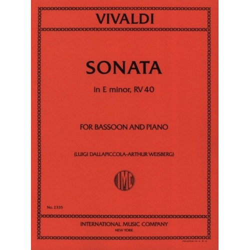 Vivaldi, Antonio - Sonata in E minor RV 40 for Bassoon and Piano