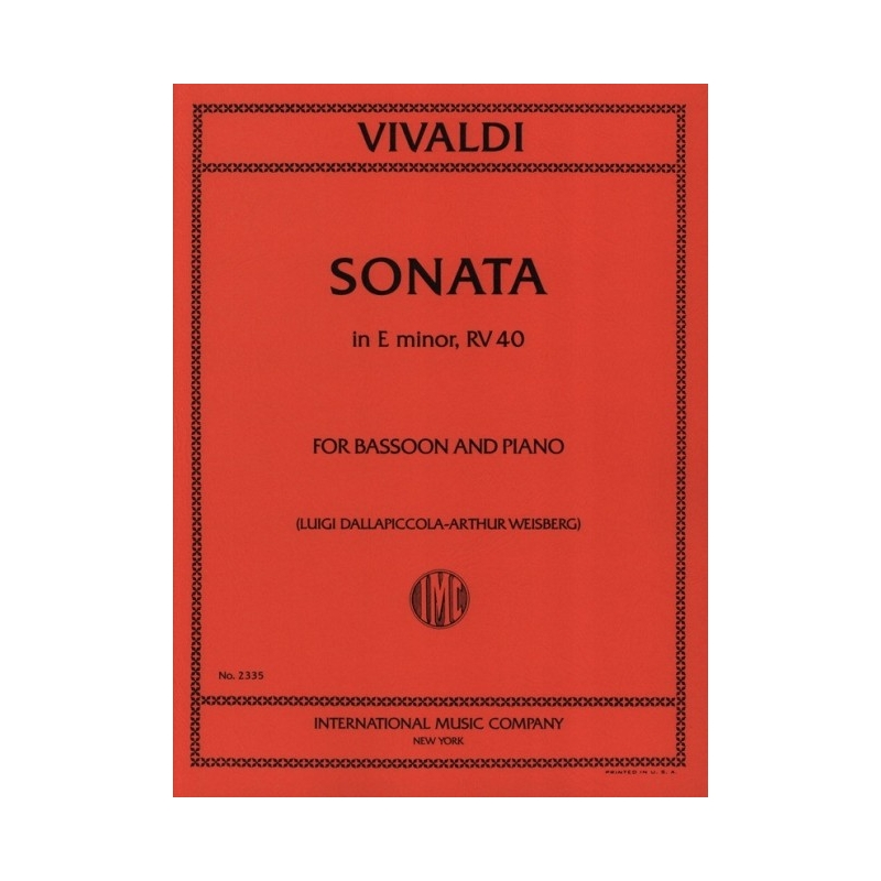Vivaldi, Antonio - Sonata in E minor RV 40 for Bassoon and Piano