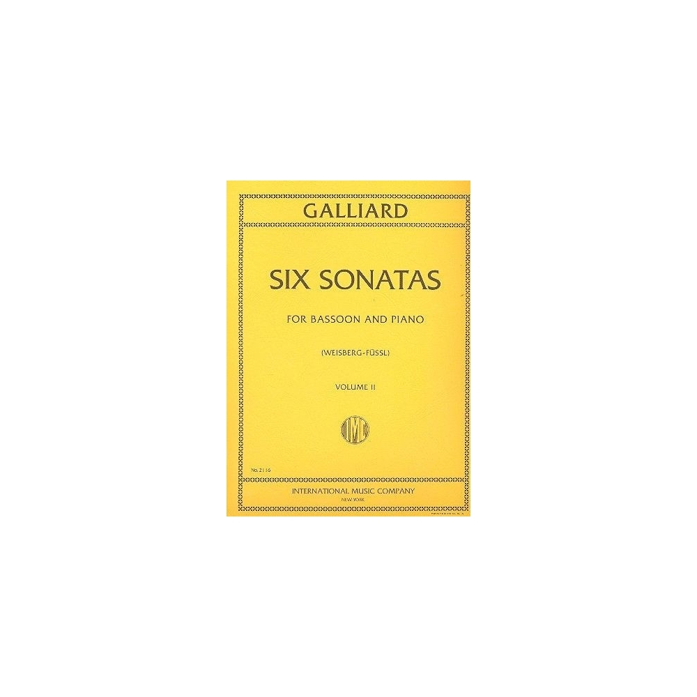 Galliard, Johann Ernst - Six Sonatas Volume 2 for Bassoon and Piano