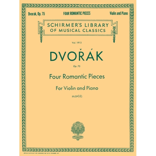 Dvořák, Antonín - Four Romantic Pieces For Violin And Piano