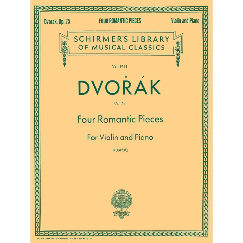 Dvořák, Antonín - Four Romantic Pieces For Violin And Piano