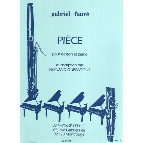 Fauré, Gabriel - Pièce for Bassoon and Piano