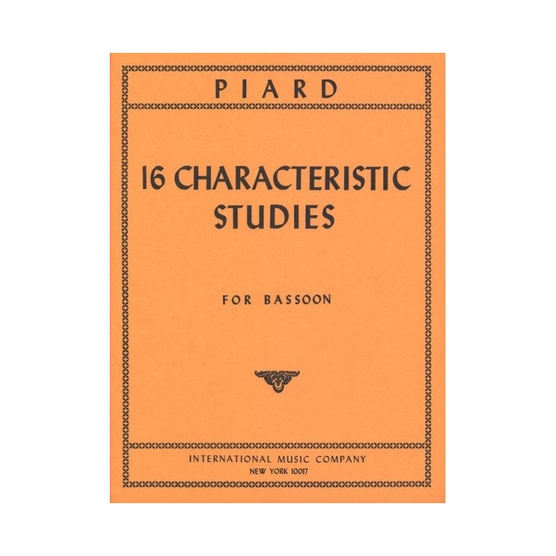 Piard, Marius - 16 Characteristic Studies for Bassoon