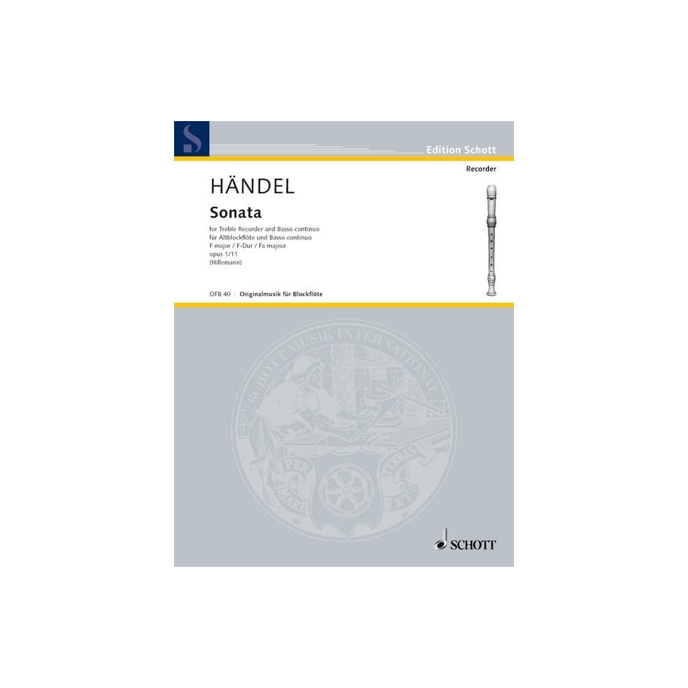 Handel, G F - Sonata no.11 in F major, HWV369, Op. 1 No. 11 for Treble Recorder