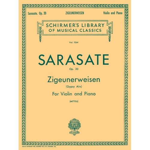 Sarasate, Pablo de - Zigeunerweisen (Gypsy Aires), Op. 20