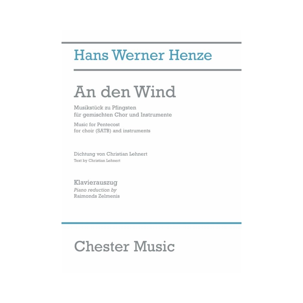 Henze, Hans Werner - An Den Wind (Vocal Score)