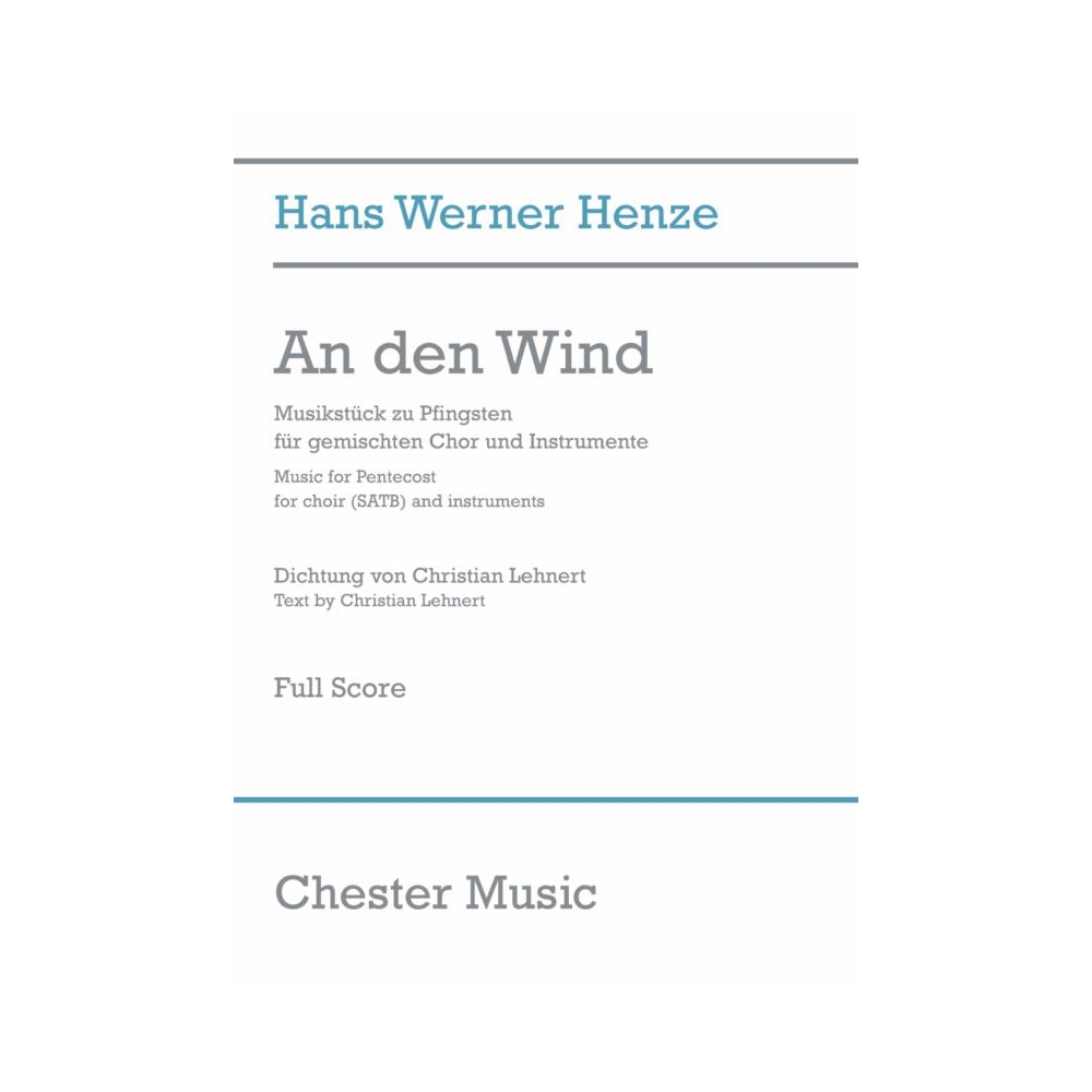 Henze, Hans Werner - An Den Wind (Full Score)