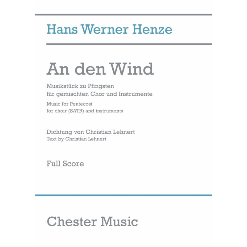 Henze, Hans Werner - An Den Wind (Full Score)