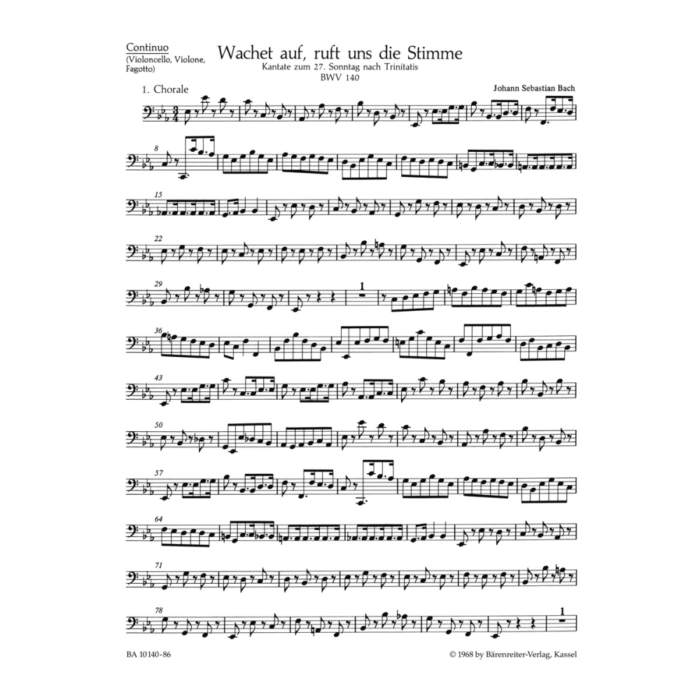 Cantata No. 140: Wachet Auf, Ruft Uns Die Stimme (BWV 140) Cello/Double Bass - Johann Sebastian Bach / Johann Sebastian Bach