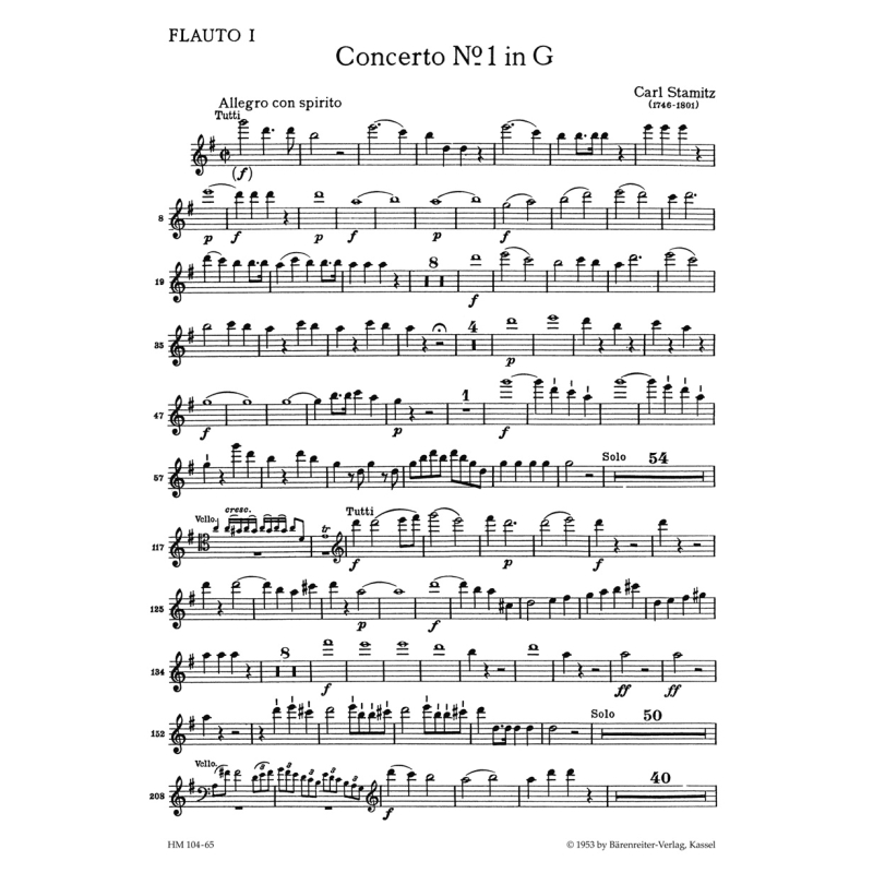 Concerto for Cello No. 1 in G (Wind Set) - Carl Stamitz