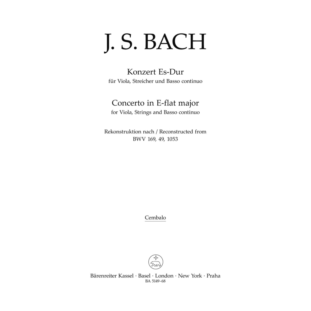 Concerto for Viola in E-flat (reconstruction based on BWV 169, 49, 1053) Cembalo - Johann Sebastian Bach