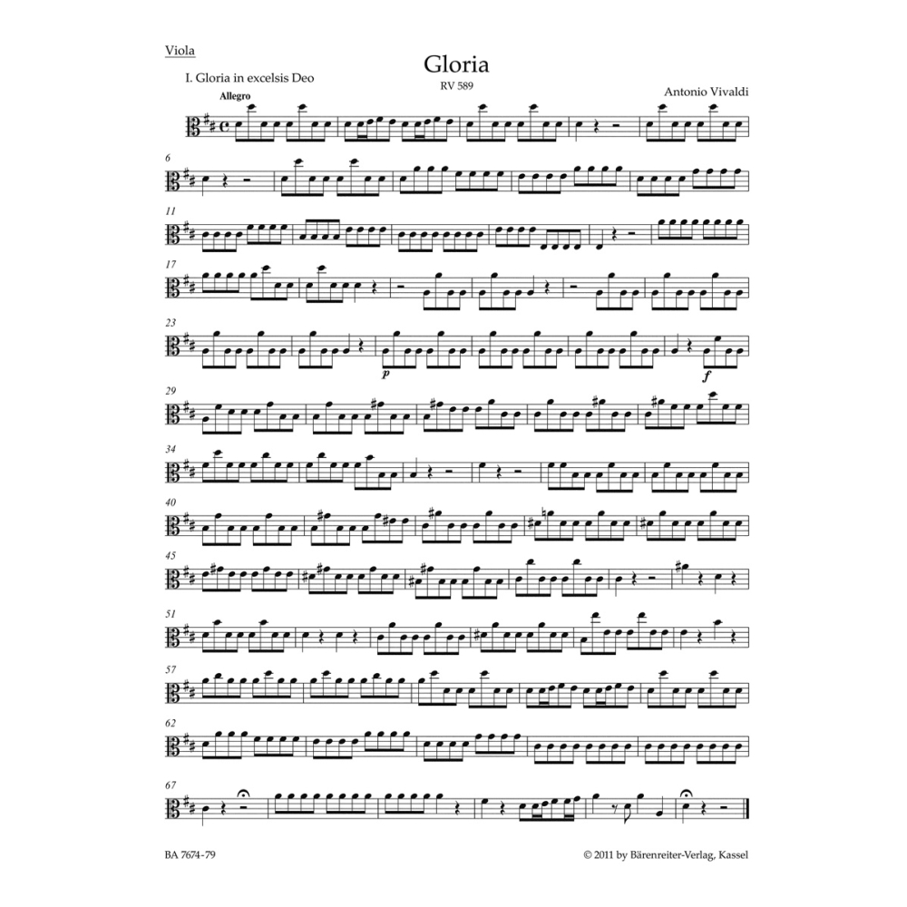 Gloria in D RV 589 Viola - Antonio Vivaldi / Antonio Vivaldi