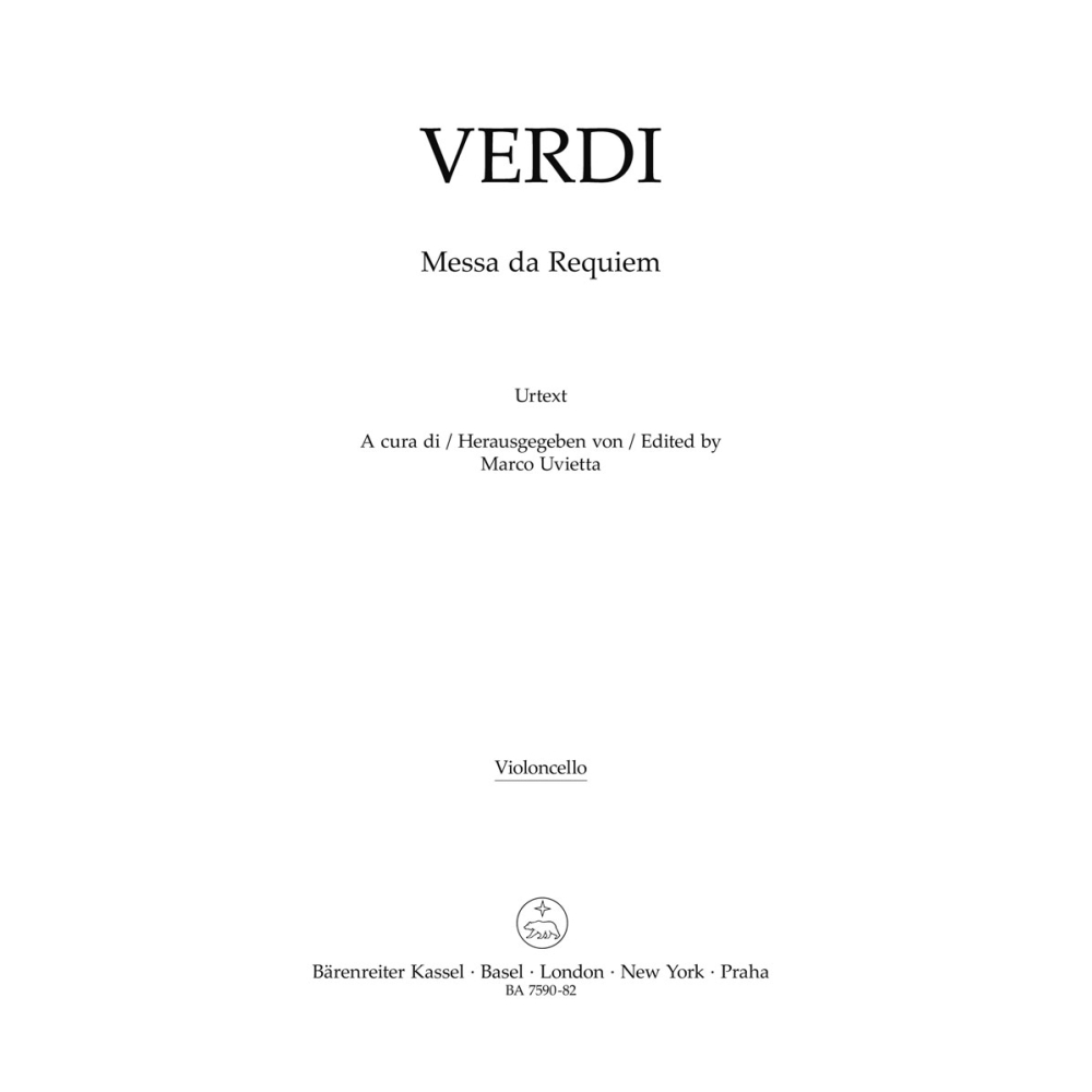 Requiem (Messa da Requiem) Cello - Giuseppe Verdi