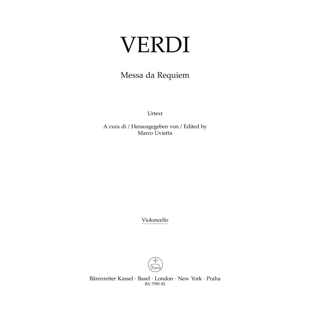 Requiem (Messa da Requiem) Cello - Giuseppe Verdi