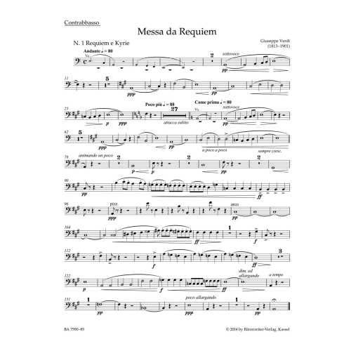 Requiem (Messa da Requiem) Double Bass - Giuseppe Verdi